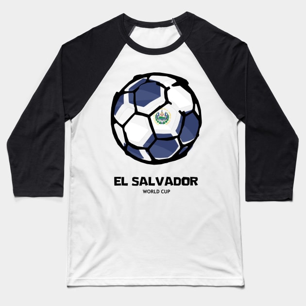 El Salvador Football Country Flag Baseball T-Shirt by KewaleeTee